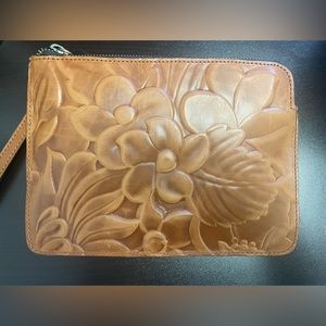 Patricia Nash Cassini Tooled Leather Wristlet